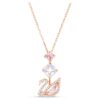 Pingente de cisne, rosa, banhado a ouro rosa