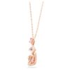Pingente de cisne, rosa, banhado a ouro rosa