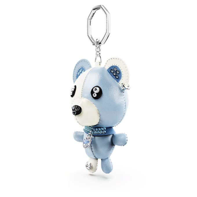 Pingente de ursinho para mala, azul, banhado a ródio Pingente de ursinho para mala, azul, banhado a ródio