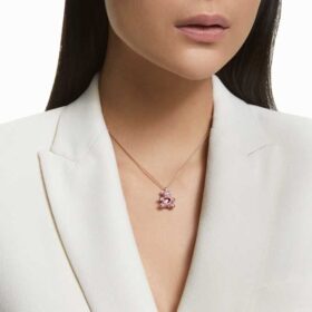 Pingente de ursinho, rosa, banhado a ouro rosa