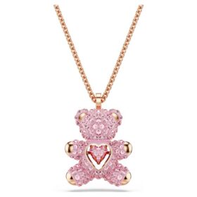 Pingente de ursinho, rosa, banhado a ouro rosa