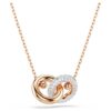 Pingente Dextera com corte redondo, branco, banhado a ouro rosa
