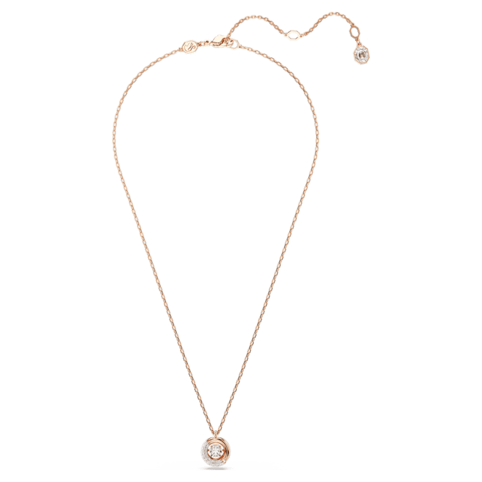 Pingente Dextera com corte redondo, branco, banhado a ouro rosa Pingente Dextera com corte redondo, branco, banhado a ouro rosa