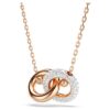 Pingente Dextera com corte redondo, branco, banhado a ouro rosa