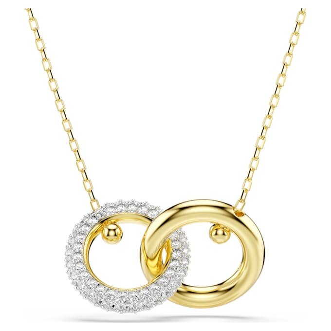 Pingente Dextera com laços entrelaçados, branco, banhado a dourado Pingente Dextera com laços entrelaçados, branco, banhado a dourado