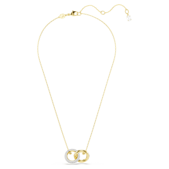 Pingente Dextera com laços entrelaçados, branco, banhado a dourado Pingente Dextera com laços entrelaçados, branco, banhado a dourado