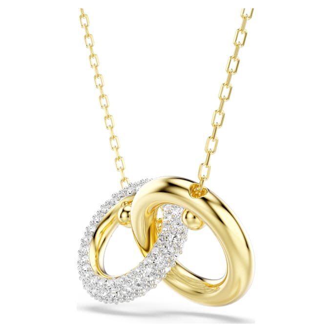 Pingente Dextera com laços entrelaçados, branco, banhado a dourado Pingente Dextera com laços entrelaçados, branco, banhado a dourado