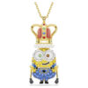 Pingente do Rei Bob dos Minions com pavé, multicolorido, banhado a dourado
