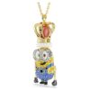 Pingente do Rei Bob dos Minions com pavé, multicolorido, banhado a dourado