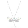 Pingente e broche Ariana Grande X Swarovski com pérola de cristal, cortes mistos, libélula, branco, banhado a ródio