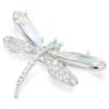 Pingente e broche Ariana Grande X Swarovski com pérola de cristal, cortes mistos, libélula, branco, banhado a ródio