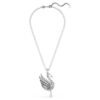 Pingente e broche em forma de cisne, branco, banhado a ruténio Pingente e broche em forma de cisne, branco, banhado a ruténio