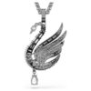 Pingente e broche em forma de cisne, branco, banhado a ruténio Pingente e broche em forma de cisne, branco, banhado a ruténio