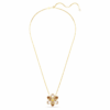 Pingente e broche Idyllia com cortes mistos, flor, multicolorido, banhado a dourado Pingente e broche Idyllia com cortes mistos, flor, multicolorido, banhado a dourado