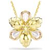 Pingente e broche Idyllia com cortes mistos, flor, multicolorido, banhado a dourado Pingente e broche Idyllia com cortes mistos, flor, multicolorido, banhado a dourado