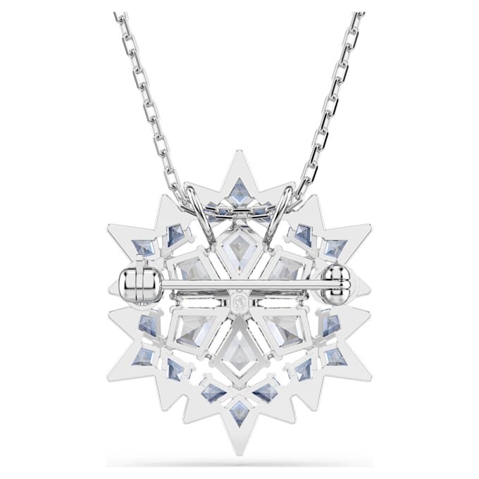 Pingente e broche «Magic» em forma de floco de neve, azul, banhado a ródio Pingente e broche «Magic» em forma de floco de neve, azul, banhado a ródio