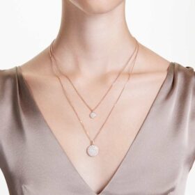 Pingente em camadas Sublima, branco, banhado a ouro rosa