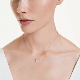 Pingente Eternity com diamantes cultivados em laboratório, 0,5 Ct no total, em forma de coração, prata esterlina