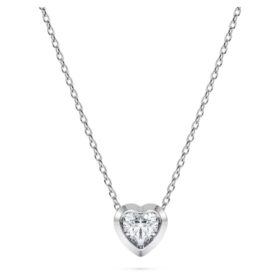 Pingente Eternity com diamantes cultivados em laboratório, 0,5 Ct no total, em forma de coração, prata esterlina