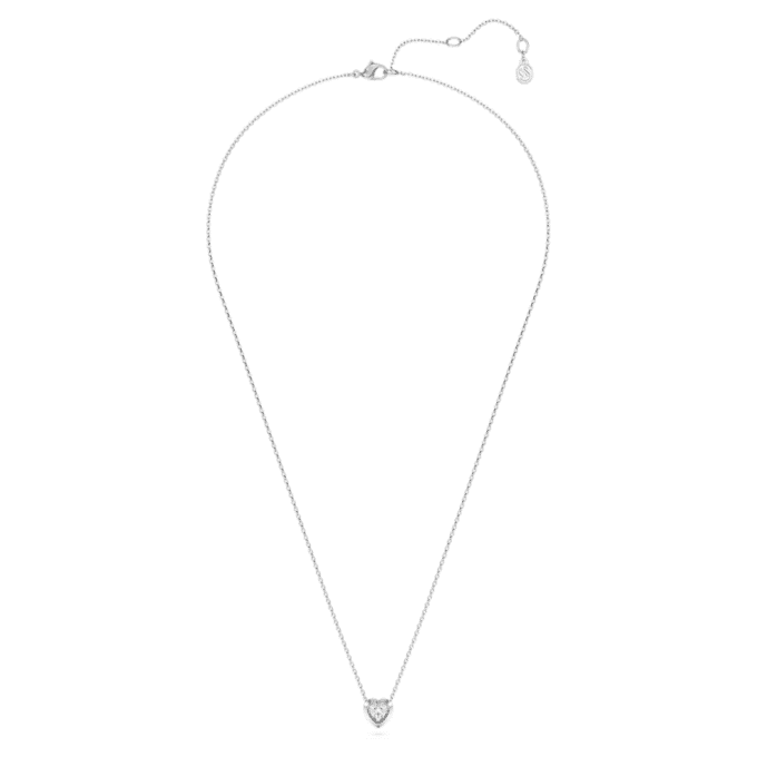 Pingente Eternity com diamantes cultivados em laboratório, 0,5 Ct no total, em forma de coração, prata esterlina Pingente Eternity com diamantes cultivados em laboratório, 0,5 Ct no total, em forma de coração, prata esterlina