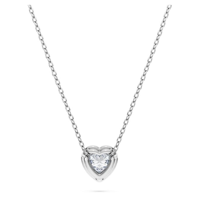 Pingente Eternity com diamantes cultivados em laboratório, 0,5 Ct no total, em forma de coração, prata esterlina Pingente Eternity com diamantes cultivados em laboratório, 0,5 Ct no total, em forma de coração, prata esterlina