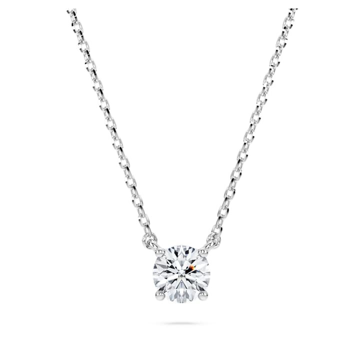 Pingente Eternity com diamantes cultivados em laboratório, 0,5 ct no total, forma redonda, prata esterlina Pingente Eternity com diamantes cultivados em laboratório, 0,5 ct no total, forma redonda, prata esterlina
