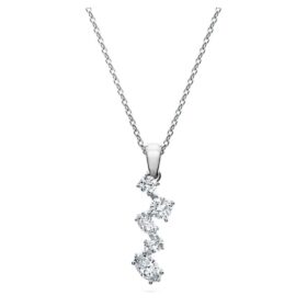 Pingente Galaxy com diamantes cultivados em laboratório, 0,9 quilates no total, formas variadas, ouro branco de 14 quilates