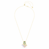 Pingente Gema com cortes mistos, cristais pendentes, multicolorido, banhado a ouro Pingente Gema com cortes mistos, cristais pendentes, multicolorido, banhado a ouro
