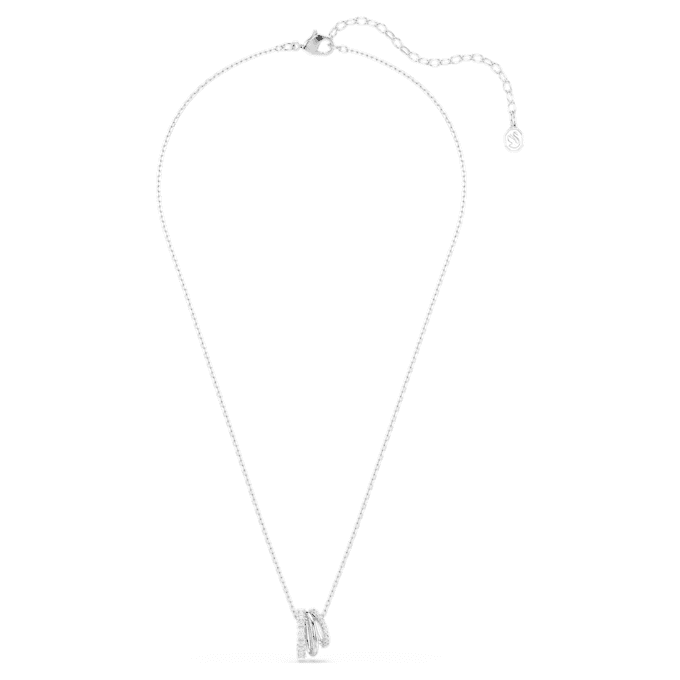 Pingente Hyperbola com corte redondo, branco, banhado a ródio Pingente Hyperbola com corte redondo, branco, banhado a ródio