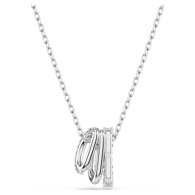 Pingente Hyperbola com corte redondo, branco, banhado a ródio Pingente Hyperbola com corte redondo, branco, banhado a ródio