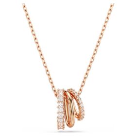 Pingente Hyperbola com cortes mistos, branco, banhado a ouro rosa