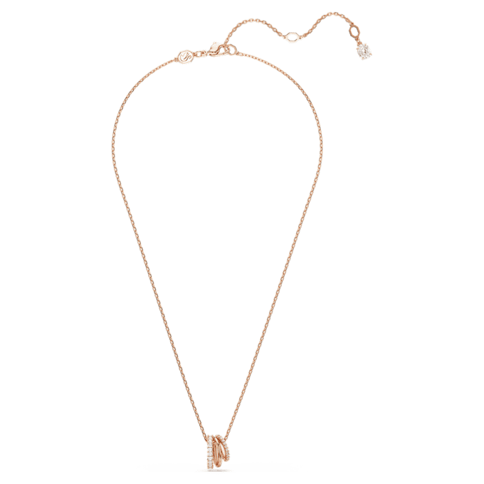 Pingente Hyperbola com cortes mistos, branco, banhado a ouro rosa Pingente Hyperbola com cortes mistos, branco, banhado a ouro rosa