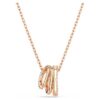 Pingente Hyperbola com cortes mistos, branco, banhado a ouro rosa Pingente Hyperbola com cortes mistos, branco, banhado a ouro rosa