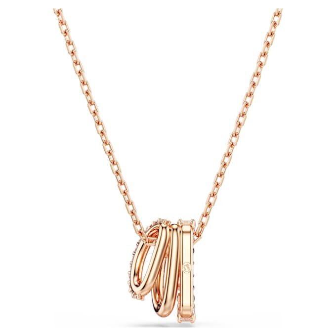 Pingente Hyperbola com cortes mistos, branco, banhado a ouro rosa Pingente Hyperbola com cortes mistos, branco, banhado a ouro rosa