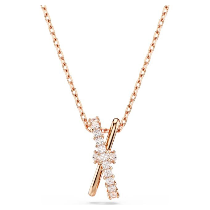 Pingente Hyperbola com cortes mistos, torcido, branco, banhado a ouro rosa Pingente Hyperbola com cortes mistos, torcido, branco, banhado a ouro rosa