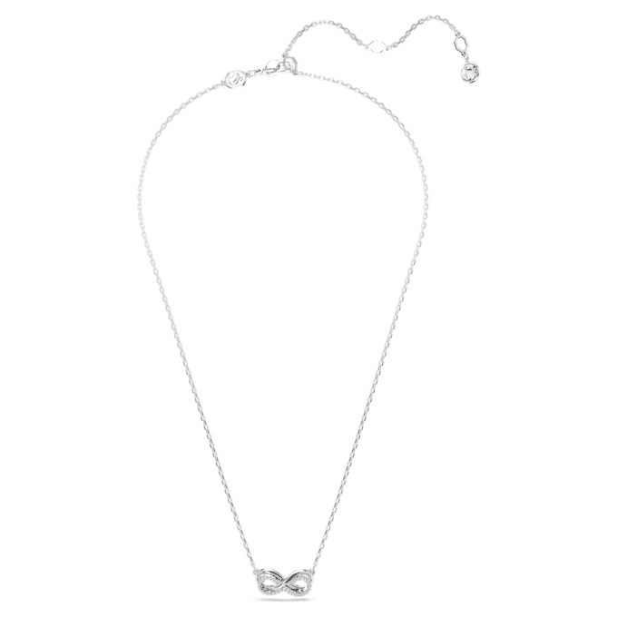 Pingente Hyperbola Pavé, Infinity, Branco, Banhado a Ródio Pingente Hyperbola Pavé, Infinity, Branco, Banhado a Ródio