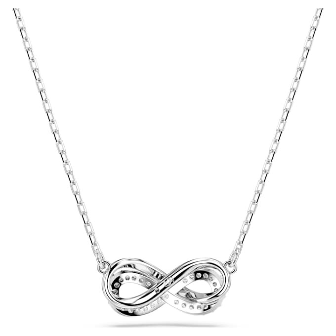 Pingente Hyperbola Pavé, Infinity, Branco, Banhado a Ródio Pingente Hyperbola Pavé, Infinity, Branco, Banhado a Ródio