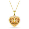 Pingente Idyllia com corte octogonal, pérola de cristal, coração, rosa, banhado a ouro Pingente Idyllia com corte octogonal, pérola de cristal, coração, rosa, banhado a ouro