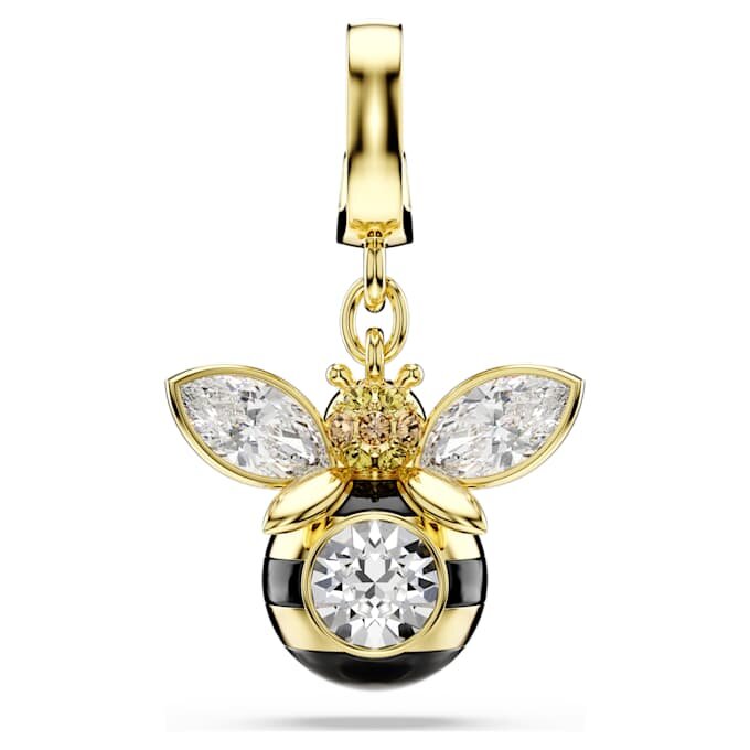 Pingente Idyllia com cortes mistos, abelha, multicolorido, banhado a dourado Pingente Idyllia com cortes mistos, abelha, multicolorido, banhado a dourado