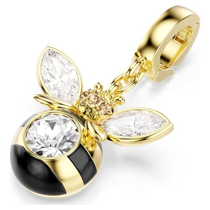 Pingente Idyllia com cortes mistos, abelha, multicolorido, banhado a dourado Pingente Idyllia com cortes mistos, abelha, multicolorido, banhado a dourado