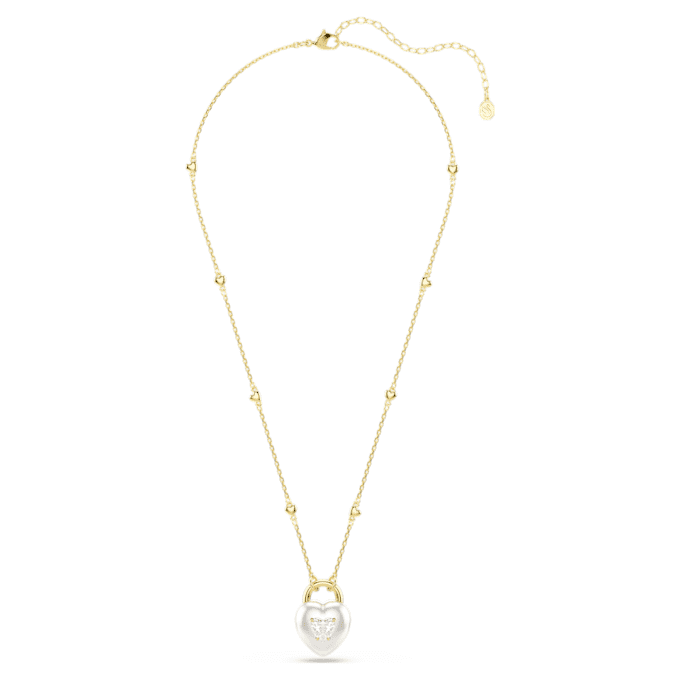 Pingente Idyllia com cortes mistos, coração, branco, banhado a ouro Pingente Idyllia com cortes mistos, coração, branco, banhado a ouro