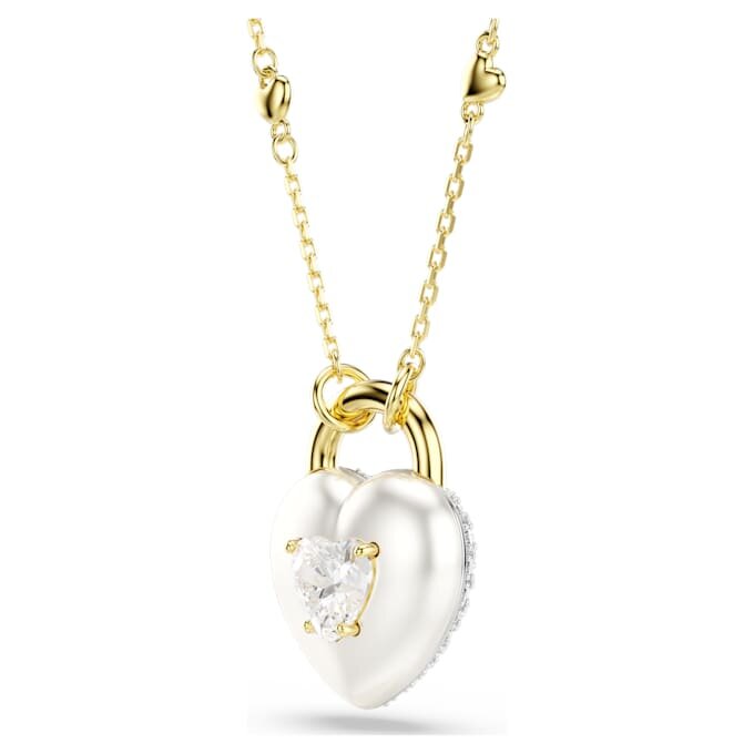 Pingente Idyllia com cortes mistos, coração, branco, banhado a ouro Pingente Idyllia com cortes mistos, coração, branco, banhado a ouro