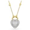 Pingente Idyllia com cortes mistos, coração, branco, banhado a ouro Pingente Idyllia com cortes mistos, coração, branco, banhado a ouro