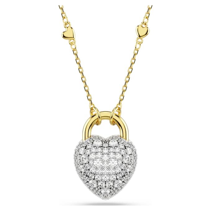 Pingente Idyllia com cortes mistos, coração, branco, banhado a ouro Pingente Idyllia com cortes mistos, coração, branco, banhado a ouro