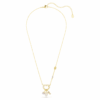 Pingente Idyllia com cortes mistos, coração, chave, rosa, banhado a ouro Pingente Idyllia com cortes mistos, coração, chave, rosa, banhado a ouro