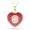 Pingente Idyllia com cortes mistos, coração, rosa, banhado a ouro Pingente Idyllia com cortes mistos, coração, rosa, banhado a ouro
