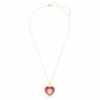 Pingente Idyllia com cortes mistos, coração, rosa, banhado a ouro Pingente Idyllia com cortes mistos, coração, rosa, banhado a ouro