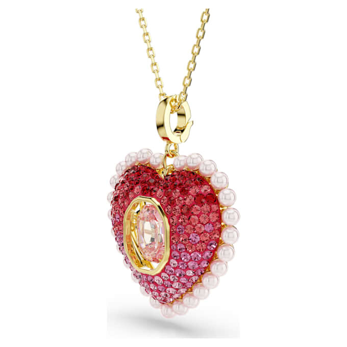 Pingente Idyllia com cortes mistos, coração, rosa, banhado a ouro Pingente Idyllia com cortes mistos, coração, rosa, banhado a ouro