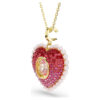 Pingente Idyllia com cortes mistos, coração, rosa, banhado a ouro Pingente Idyllia com cortes mistos, coração, rosa, banhado a ouro