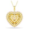 Pingente Idyllia com cortes mistos, coração, rosa, banhado a ouro Pingente Idyllia com cortes mistos, coração, rosa, banhado a ouro